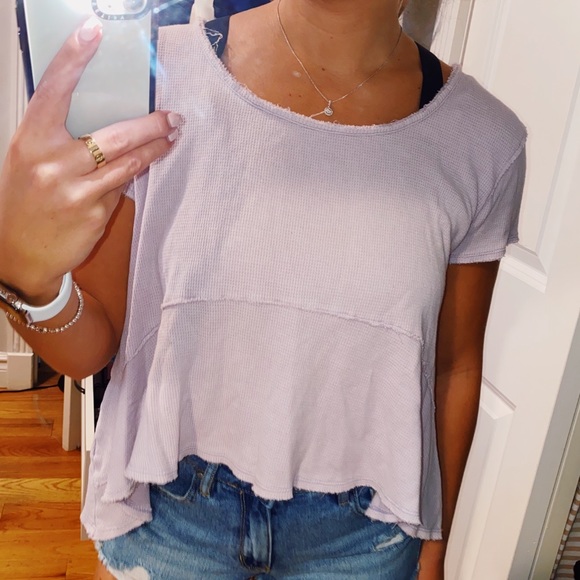 Free People - Purple Waffle Shirt - Picture 1 of 3